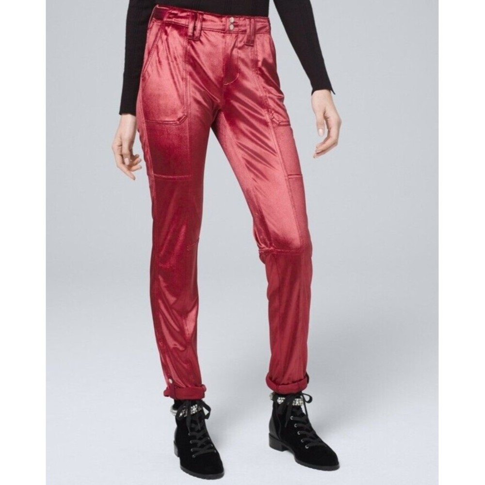 NWT THE STRAIGHT ANKLE Women's Utility Straight Crop Pants Dark Sangria Size 0 - Picture 2 of 12